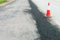 road surface repairing works Royalty Free Stock Photo