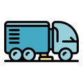 Road sweeper icon vector flat