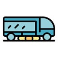 Road sweeper icon vector flat