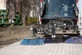 Road Sweeper Machine Cleaning City Street