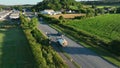 Aerial View of a Road Sweep on a Road in the UK