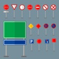 Road symbols traffic signs graphic elements city construction creative street highway information vector Royalty Free Stock Photo