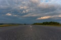 The road is taken from the bottom point in cloudy weather