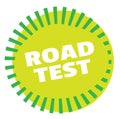 ROAD TEST stamp on white