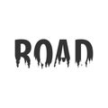 Road. Text or labels with silhouette of forest. Royalty Free Stock Photo