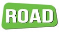 ROAD text on green trapeze stamp sign