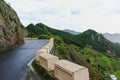 Road TF-12 in Anaga Rural Park - peaks with ancient forest on Te Royalty Free Stock Photo