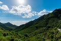 Road TF-12 in Anaga Rural Park - peaks with ancient forest on Te Royalty Free Stock Photo