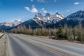 Road and Three Sisters mountains Royalty Free Stock Photo