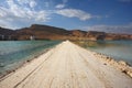 The road in a thunderstorm at the Dead Sea Royalty Free Stock Photo