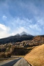 Road to Allemond village, French Alps Royalty Free Stock Photo