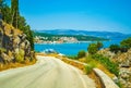 Road to Argostoli town Kefalonia island Greece Royalty Free Stock Photo