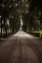 The road to arrive to Tempietto di Diana in Villa Borghese, Rome