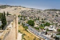 Road to Bethlehem and Silwan village in East Jerusalem Royalty Free Stock Photo