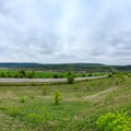 Road to bridge thrue Dnister river Royalty Free Stock Photo