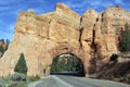 Road to Bryce Canyon through tunnel in the rock