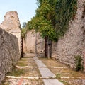 The road to the castle of Conegliano. Conegliano, Veneto, Italy. Royalty Free Stock Photo