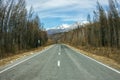 Road to the center of the prospect in the mountains