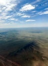 Aerial view of road to Chinggis Khaan International Airport, Ulaanbaatar, Mongolia