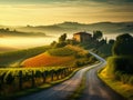 Road to a Cozy Farmhouse in Italian Countryside Royalty Free Stock Photo