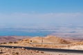 Dead Sea, dirt road, Jordan, Middle East, desert, landscape, nature, climate change Royalty Free Stock Photo