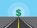 Road To Dollar Sign Royalty Free Stock Photo