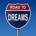 Road to Dreams Highway Sign Royalty Free Stock Photo