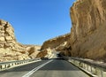 Road to Eilat through the Eilat Mountains Royalty Free Stock Photo