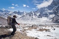 Road to Everest base camp in Khumbu valley and Himalaya Mountain landscape in Sagarmatha National Park, Everest region, Nepal