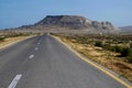 Road to Gobustan Natural park with beautiful stones and ancient neolithic rock paintings, Azerbaijan,near Baku