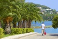 Road to Govino beach in Gouvia, Corfu, Greece Royalty Free Stock Photo