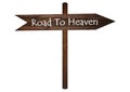Road to heaven text on Brown Wooden Road Sign. Royalty Free Stock Photo