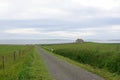 Road to historic church and graveyard Royalty Free Stock Photo