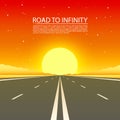 Road to infinity highway, Road in the desert.