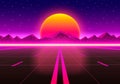 The road to infinity at sunset Royalty Free Stock Photo