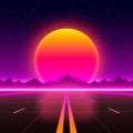 The road to infinity at sunset. Royalty Free Stock Photo
