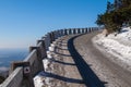 Road to Jested Mountain on sunny winter day, Liberec, Czech Republic Royalty Free Stock Photo