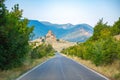 Road to Jvari Monastery in Mtskheta in Georgia Royalty Free Stock Photo