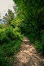 Road to Marmore falls, Cascata delle Marmore, the tallest man made waterfall in the world, in Umbria Italy Royalty Free Stock Photo