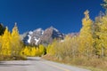 Road to Maroon Bells in Fall Royalty Free Stock Photo