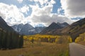 Road to Maroon Bells and Maroon Lake Royalty Free Stock Photo