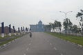 The road to the mayor's office. The mayor's office building that looks like a mosque