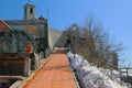 Road to medieval castle. San Marino