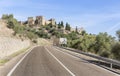 Road to Monsaraz town and the castle, Ãâ°vora District, Portugal Royalty Free Stock Photo