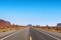 Road to Monument Valley in the American west on a partially cloudy day