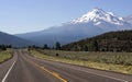 Highway 97 Two Lane Road to Mount Shasta Royalty Free Stock Photo