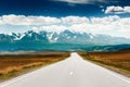 Road to the mountains. Chuysky tract in Altai, Siberia, Russia