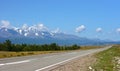 Road to the mountains. Mountain road Chuysky Tract. Route M52. The Republic of Altai, Russia.