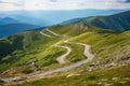 road to the mountains, with winding and twisting path that leads to the top Royalty Free Stock Photo