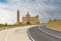 Road to National Shrine of the Blessed Virgin of Ta Pinu church in Malta, Gozo island